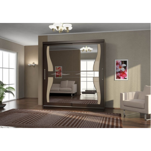 Шкаф-купе Комфорт-12А с фигурным зеркалом SL