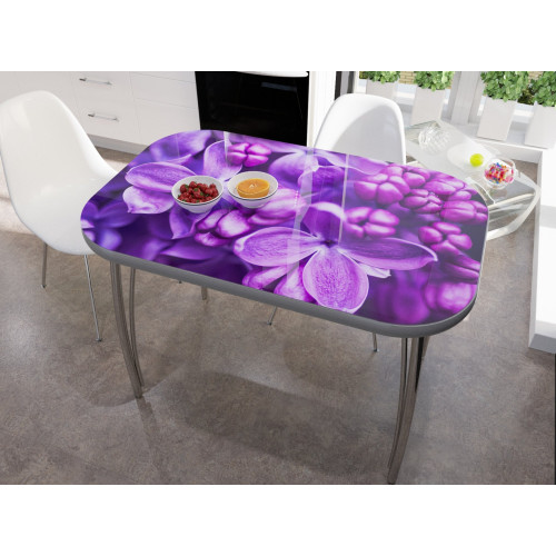 Стол со стеклом Сирень