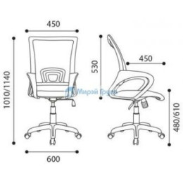Кресло Формула, спинка сетка оранжевая