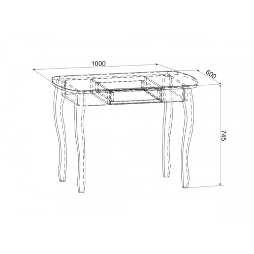 Стол обеденный со стеклом Экстра 1 (венге)