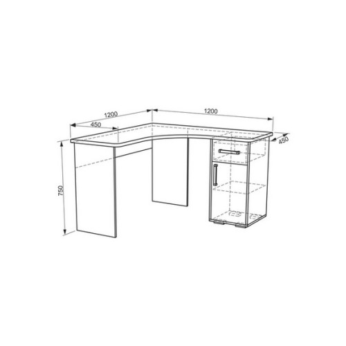 Стол компьютерный Лайт-1 1200 угловой