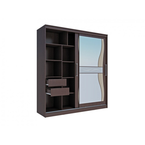 Шкаф-купе Комфорт-12А с фигурным зеркалом SL