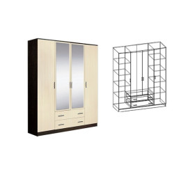 Шкаф 4-х створчатый комбинированный с зеркалами "Светлана"