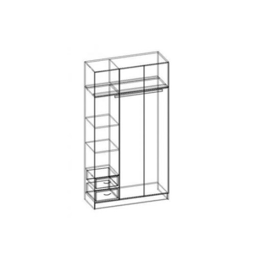 Шкаф 3-створочный с 2-мя ящиками