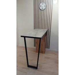 Барная стойка БС-3 лофт-14 каспий серый пр, 150х50