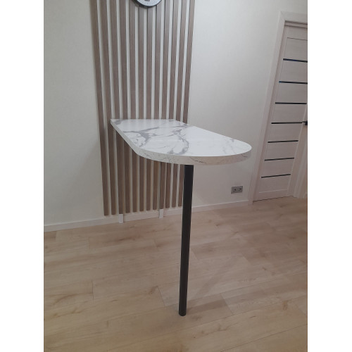 Барная стойка БС-1Ч Белый мрамор глянец, 120х50