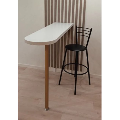 Барная стойка БС-1 Мрамор белый/опора матовое золото