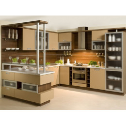 Кухня А-021 С ЛАКИРОВАННЫМИ ФАСАДАМИ