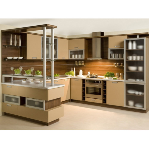 Кухня А-021 С ЛАКИРОВАННЫМИ ФАСАДАМИ