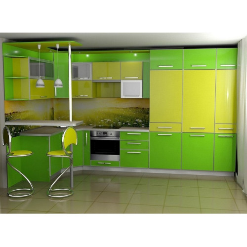 КУХНЯ А-020 с высокоглянцевыми фасадами