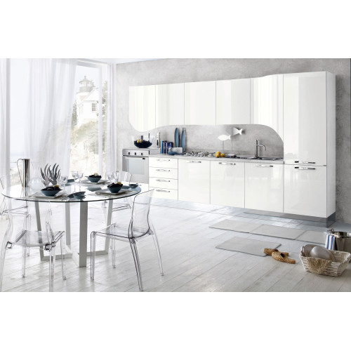 КУХНЯ А-036 с высокоглянцевыми фасадами