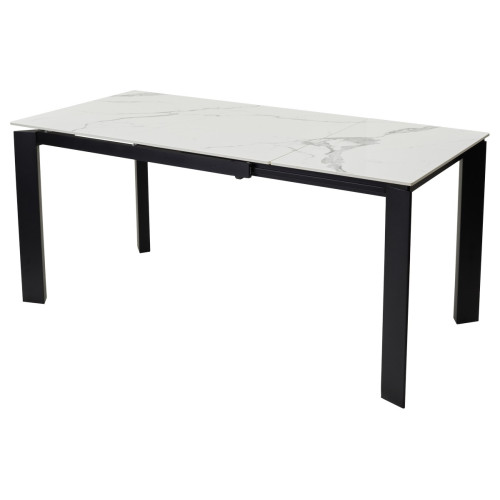 Стол CORNER 120 GLOSS STATUARIO WHITE SINTERED STONE / BLACK М-City