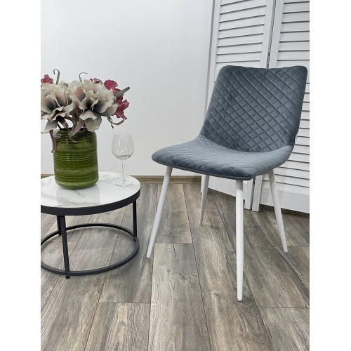 Стул TINTIN BLUVEL-06 BLUE / белый каркас М-City