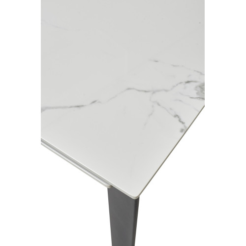 Стол CORNER 120 GLOSS STATUARIO WHITE SINTERED STONE / BLACK М-City