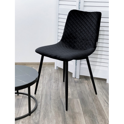 Стул TINTIN BLUVEL-19 BLACK / черный каркас М-City