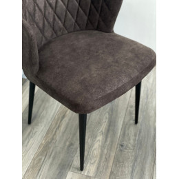 Стул HERMAN ТЕМНО-КОРИЧНЕВЫЙ #31, античная ткань / черный каркас М-City