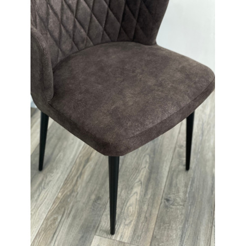 Стул HERMAN ТЕМНО-КОРИЧНЕВЫЙ #31, античная ткань / черный каркас М-City