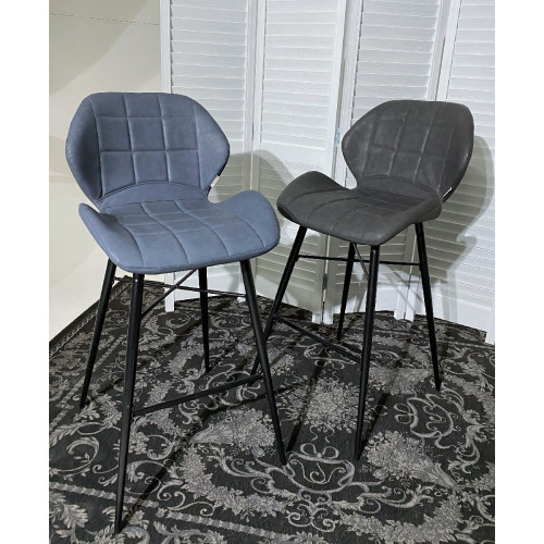 Барный стул MARCEL RU-03 синяя сталь, экокожа М-City