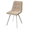 Стул CHILLI-Q SQUARE темный беж #H07, велюр / белый каркас М-City