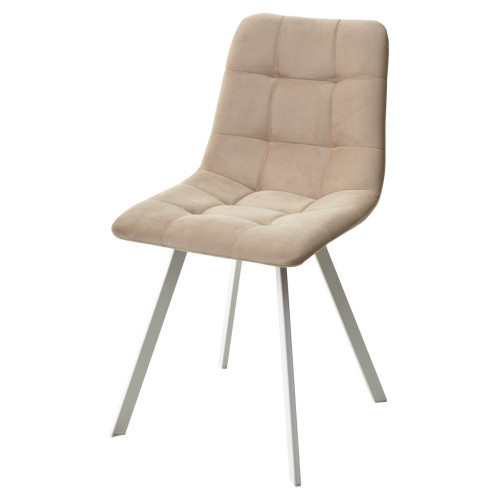 Стул CHILLI-Q SQUARE темный беж #H07, велюр / белый каркас М-City