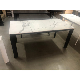 Стол CORNER 120 GLOSS STATUARIO WHITE SINTERED STONE / BLACK М-City