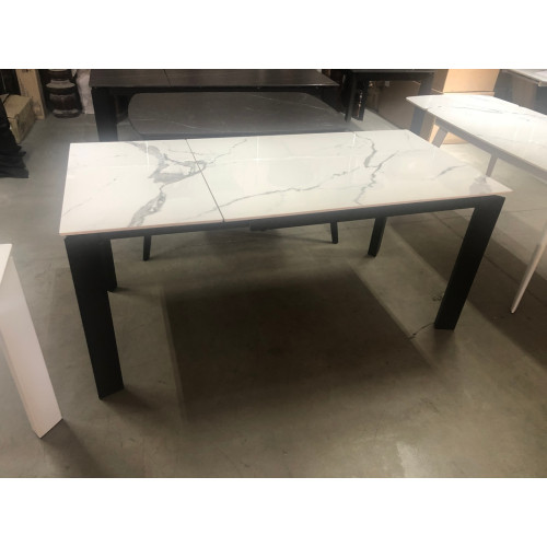 Стол CORNER 120 GLOSS STATUARIO WHITE SINTERED STONE / BLACK М-City