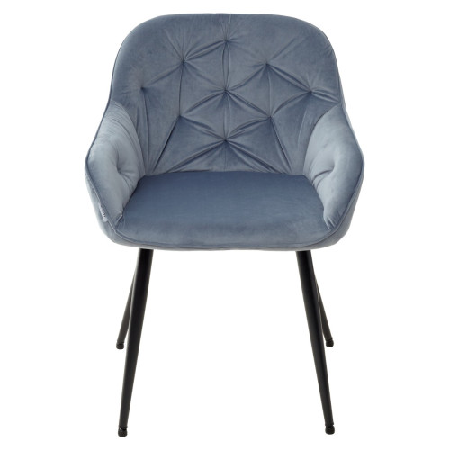 Стул BREEZE BLUVEL-06 BLUE, велюр/ черный каркас М-City