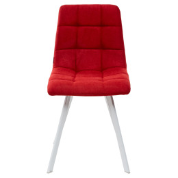 Стул CHILLI SQUARE UF860-16B красный, ткань/ белый каркас М-City