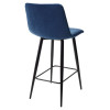 Полубарный стул CHILLI-QB синий #29, велюр / черный каркас (H=66cm) М-City