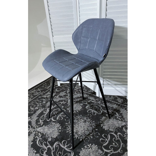 Барный стул MARCEL RU-03 синяя сталь, экокожа М-City