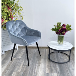 Стул BREEZE BLUVEL-06 BLUE, велюр/ черный каркас М-City