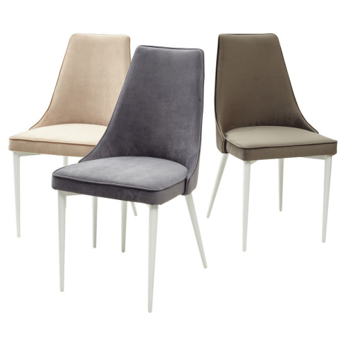 Стул NEPAL-P СЕРЫЙ #27, велюр/ белый каркас М-City