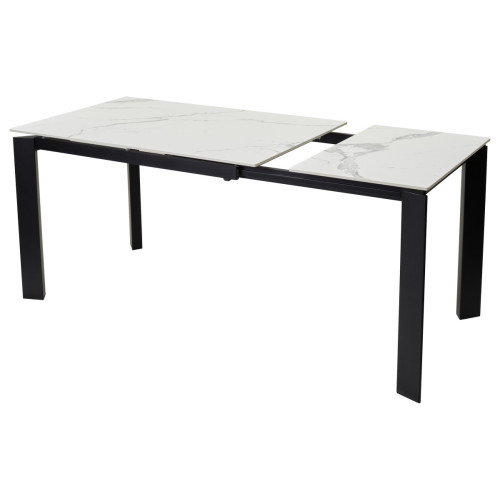 Стол CORNER 120 GLOSS STATUARIO WHITE SINTERED STONE / BLACK М-City