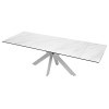 Стол BELLUNO 160 MARBLES KL-99 Белый мрамор матовый, итальянская керамика/ белый каркас М-City
