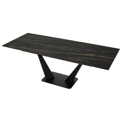 Стол Ниагара 160 Обсидиан, керамика / черный каркас М-City