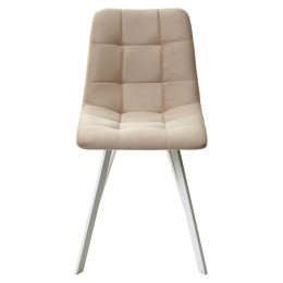 Стул CHILLI-Q SQUARE темный беж #H07, велюр / белый каркас М-City