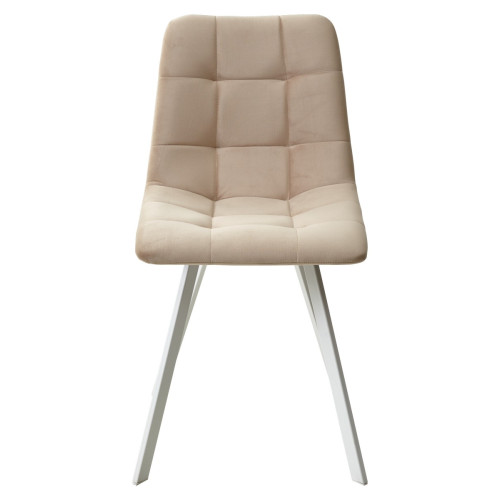 Стул CHILLI-Q SQUARE темный беж #H07, велюр / белый каркас М-City