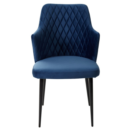 Стул HERMAN СИНИЙ #29, велюр / черный каркас М-City