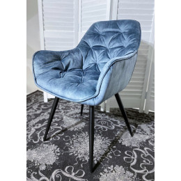 Стул MALTA 912-05 голубой, велюр/черный каркас M-City
