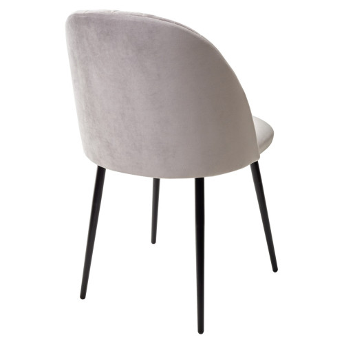 Стул НИРВАНА, цвет светло-серый B-24, велюр / черный каркас М-City