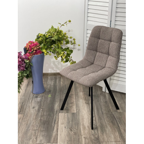 Стул CHILLI SQUARE TRF-12 серо-коричневый, ткань/ черный каркас М-City