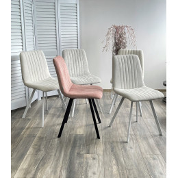 Стул ELVIS WZ2042-19 галечный серый фактурный велюр / белый каркас М-City