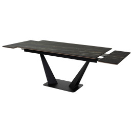 Стол Ниагара 160 Обсидиан, керамика / черный каркас М-City