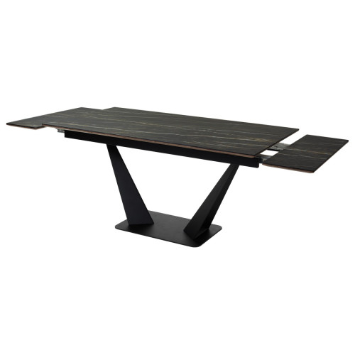 Стол Ниагара 160 Обсидиан, керамика / черный каркас М-City