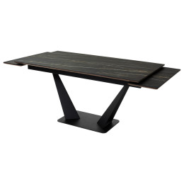 Стол Ниагара 160 Обсидиан, керамика / черный каркас М-City