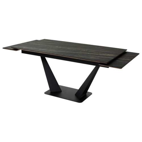 Стол Ниагара 160 Обсидиан, керамика / черный каркас М-City