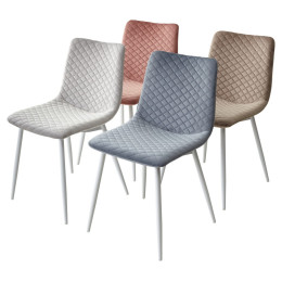 Стул TINTIN BLUVEL-40 BEIGE / белый каркас М-City