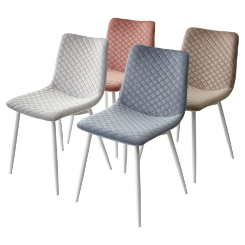 Стул TINTIN BLUVEL-40 BEIGE / белый каркас М-City