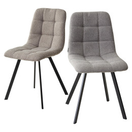 Стул CHILLI SQUARE TRF-12 серо-коричневый, ткань/ черный каркас М-City