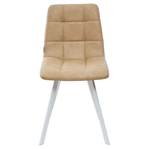 Стул CHILLI SQUARE RU-16 бежевый винтаж, PU/ белый каркас М-City